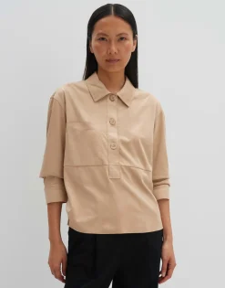 Blouse Met Lange Mouwen Zelura Beige Online Bestellen*OPUS Best Sale