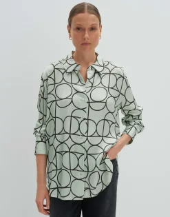 Blouse Met Print Zeline Groen Online Bestellen*OPUS Online