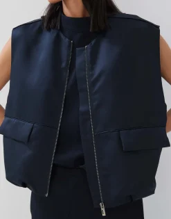 Bodywarmer Noeevi Blauw Online Bestellen*OPUS Outlet