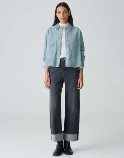 Corduroy Bloes Falba Blauw Online Bestellen*OPUS Discount