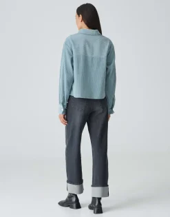 Corduroy Bloes Falba Blauw Online Bestellen*OPUS Discount