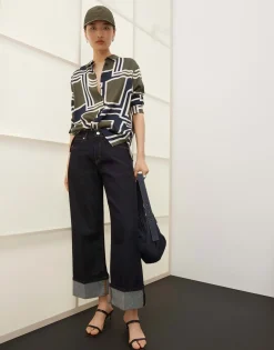 Cropped Wide Jeans Cellma Turn Up Blauw Online Bestellen*OPUS Cheap