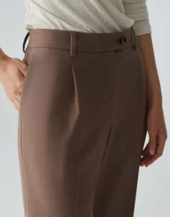 Geplooide Broek Morina Bruin Online Bestellen*OPUS Outlet