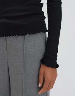 Geribd Shirt Kinara Zwart Online Bestellen*OPUS Best Sale