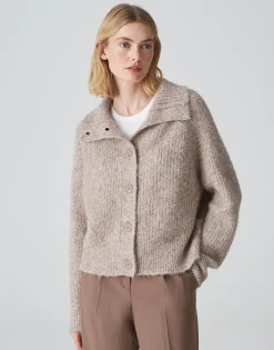 Grofgebreid Vest Dazzi Bruin Online Bestellen*OPUS Clearance