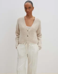 Grofgebreid Vest Triya Beige Online Bestellen*OPUS Outlet