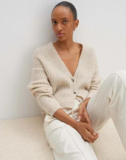 Grofgebreid Vest Triya Beige Online Bestellen*OPUS Outlet