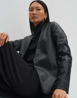 Leren Blazer Noebe Zwart Online Bestellen*OPUS Outlet