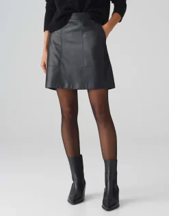 Leren Rok Relvina Edgy Zwart Online Bestellen*OPUS Best