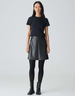 Leren Rok Romela Zwart Online Bestellen*OPUS Outlet