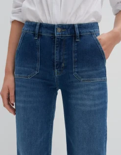 Long Flared Jeans Carie Utility Blauw Online Bestellen*OPUS Cheap