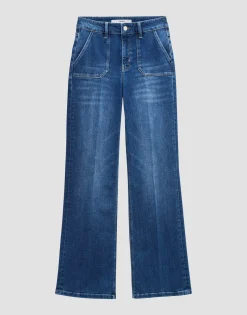 Long Flared Jeans Carie Utility Blauw Online Bestellen*OPUS Cheap
