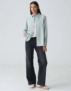 Overhemdblouse Flanella Blauw Online Bestellen*OPUS Best