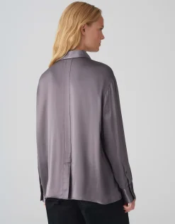 Satijnen Blouse Fenzy Grijs Online Bestellen*OPUS Shop