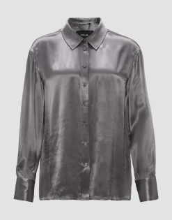 Satijnen Blouse Fenzy Grijs Online Bestellen*OPUS Shop