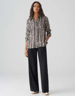 Satijnen Blouse Fosmo Bruin Online Bestellen*OPUS Shop