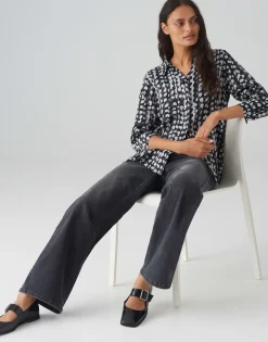 Satijnen Blouse Fosmo Zwart Online Bestellen*OPUS Shop
