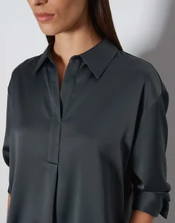 Satijnen Blouse Zanza Grijs Online Bestellen*OPUS Best
