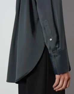 Satijnen Blouse Zanza Grijs Online Bestellen*OPUS Best