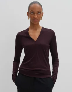 Shirt Met V-hals Kemara Rood Online Bestellen*OPUS Cheap