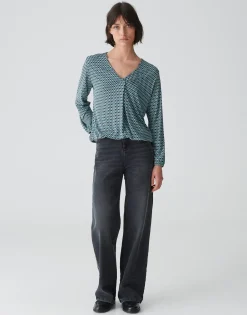 Shirt Met V-hals Sannah Tradition Blauw Online Bestellen*OPUS New