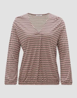 Shirt Met V-hals Sannah Tradition Roze Online Bestellen*OPUS Sale