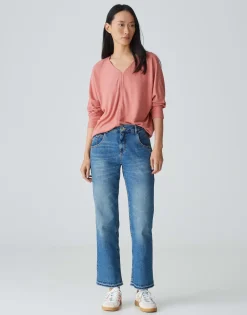 Shirt Met V-hals Silomon Roze Online Bestellen*OPUS Shop
