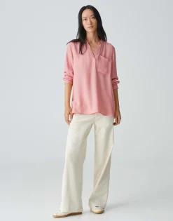 Tuniekblouse Fanell Roze Online Bestellen*OPUS Discount