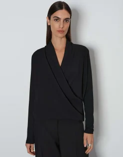 Wikkelshirt Kyleen Zwart Online Bestellen*OPUS Flash Sale
